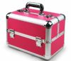 new design pink aluminum handle beauty case, portable aluminum c