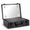 carrying aluminum lighted makeup train case, handle beauty case